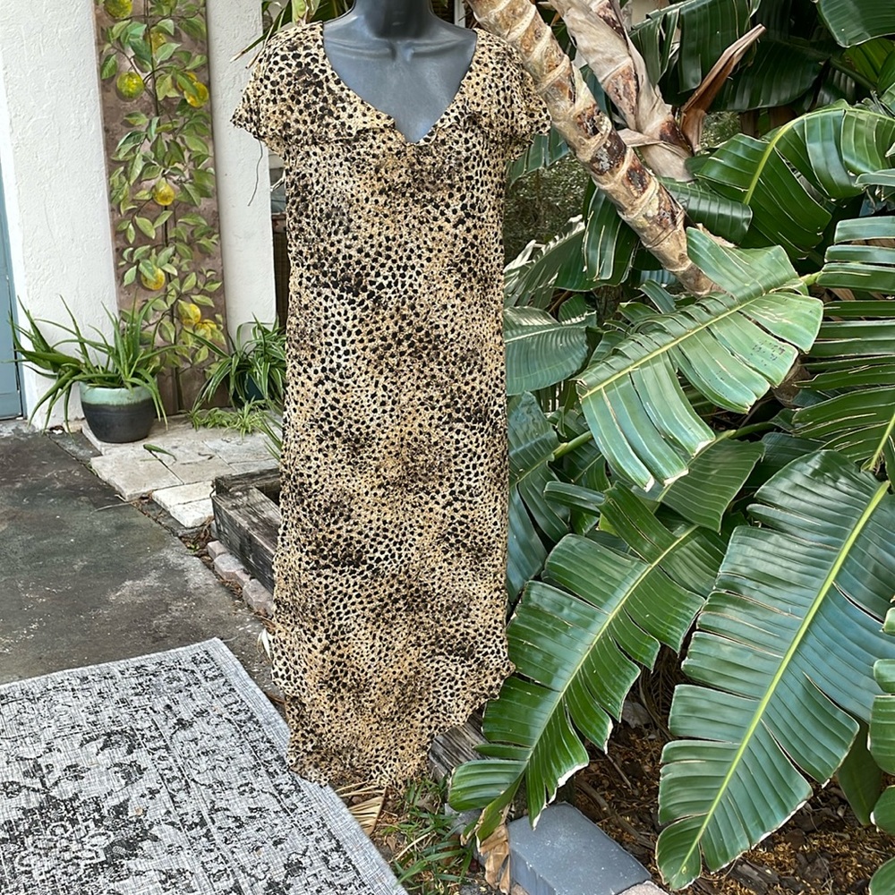 Leopard print, silk asymmetric dress